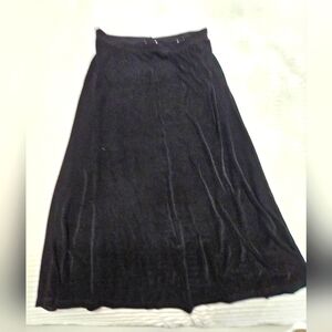 Coldwater Creek Womens Blk Stretch Velvet Midi Skirt